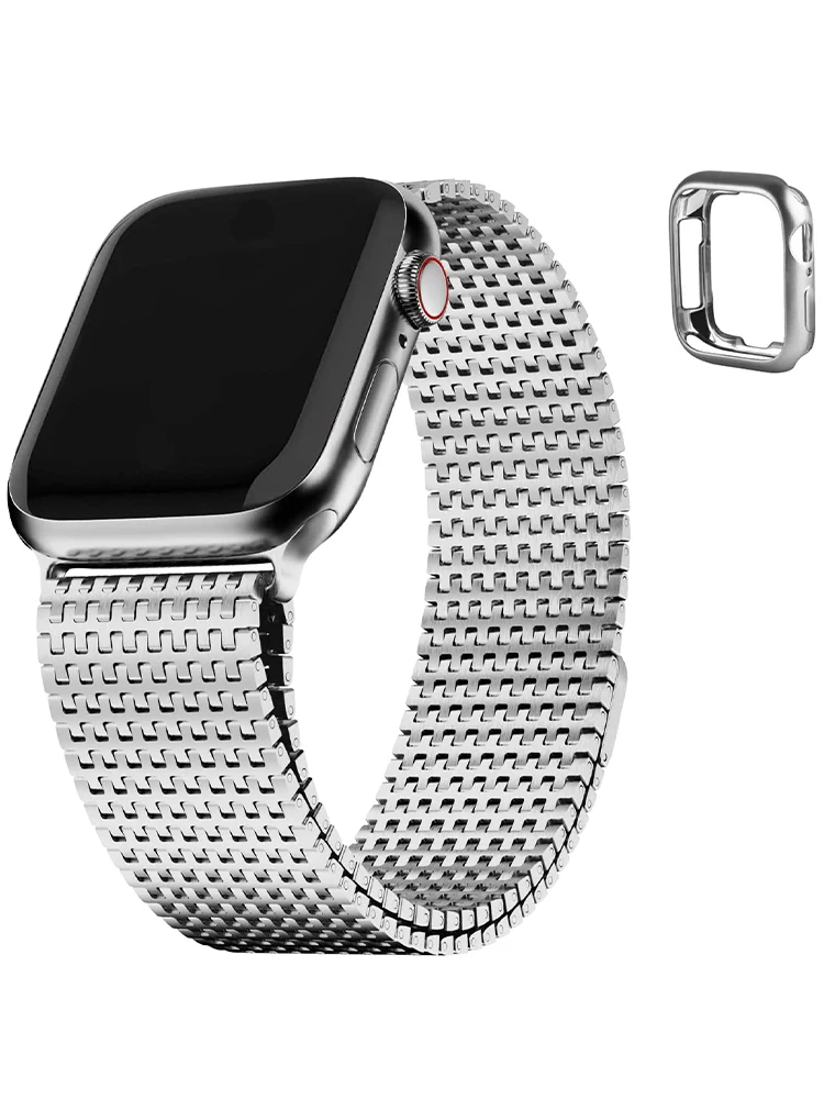 Ремешок для Apple Watch Fullmosa из нержавеющей стали с прочной магнитной застежкой для серии 9, 8, 7, 6, 5 4, Ultra 2 SE