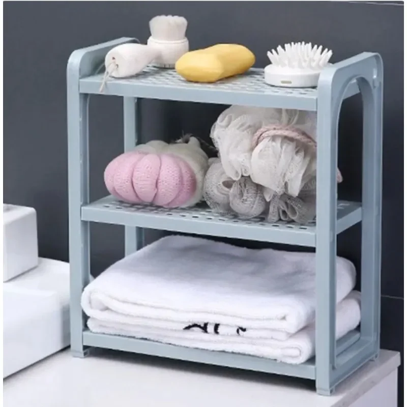 Plastic multifunctional office shelf  3-layer multifunctional cosmetic storage rack