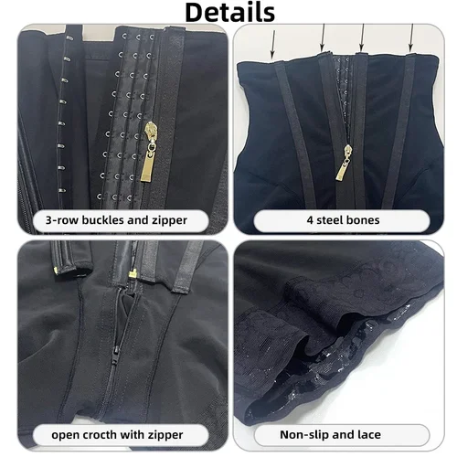 Imagen 2 del producto Fajas moldeadoras colombianas para mujer, fajas de alta compresión, entrenador de cintura, bragas con Control de barriga, pantalones cortos moldeadores de cuerpo de cintura alta