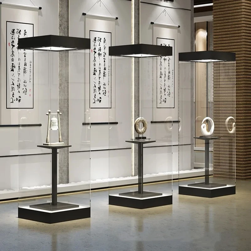 custom.Custom High End Museum Display Exhibition Display Stand Panoramic Glass Museum Display Showcase