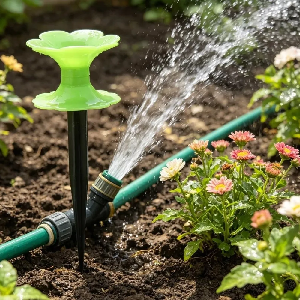 Flower Shaped Garden Hose Guide Directional Protection Plastic Hose Guide Spike Labor-Saving Lawn Hose Support Watering