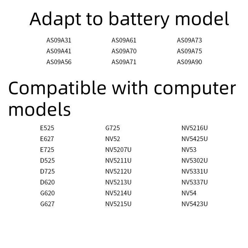 Suitable for Acer 4732Z D725 E525 E627 AS09A61 AS09A31 D525 Laptop Battery