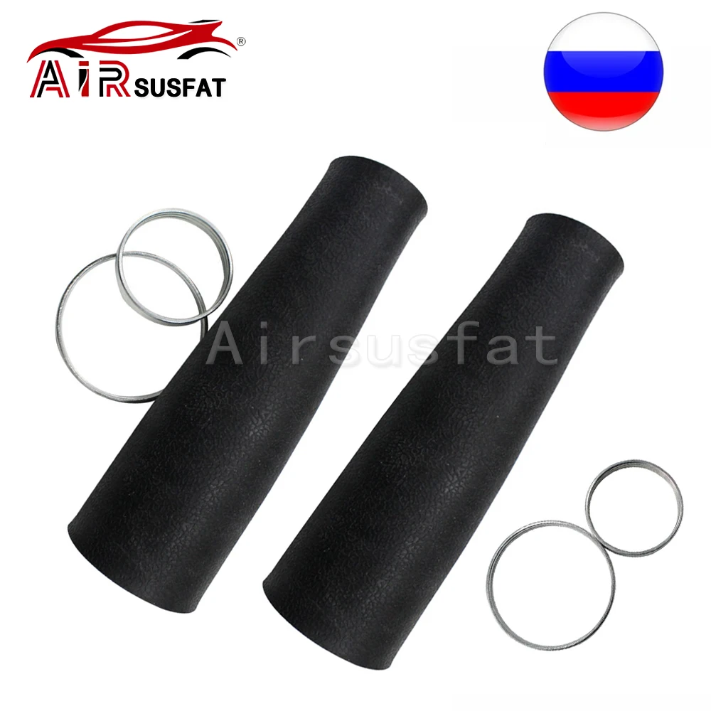 

2 Sets Rear Rubber Air Sleeve + Crimping Rings For Cadillac Escalade Chevrolet Tahoe GMC Yukon 2002-2014 25979394 1575626