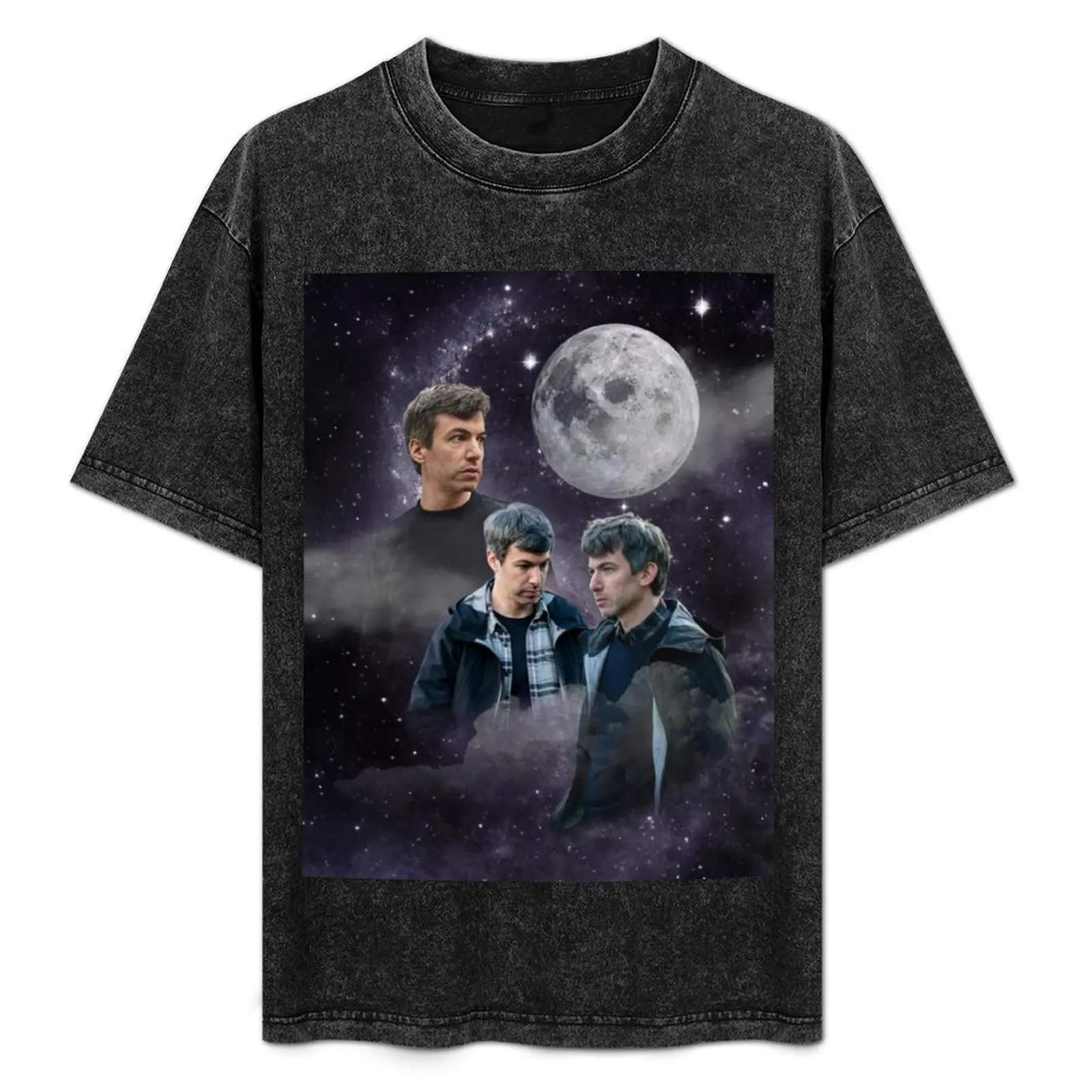 Nathan Fielder Dramatic Galaxy Wolf Print Style T-Shirt shirts graphic tees vintage men clothes