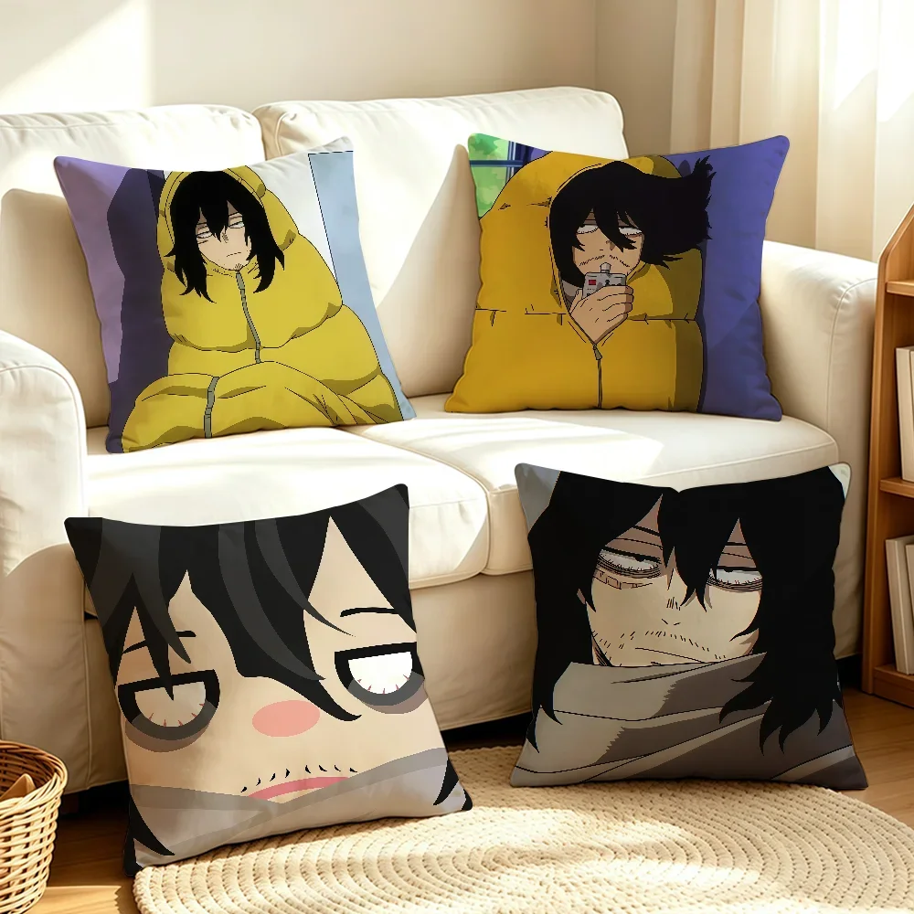 Animr A-Aizawa S-Shota cushion cover Soft Smooth Pillow Case Hidden Zipper Washable Decorative Couch Office Gift