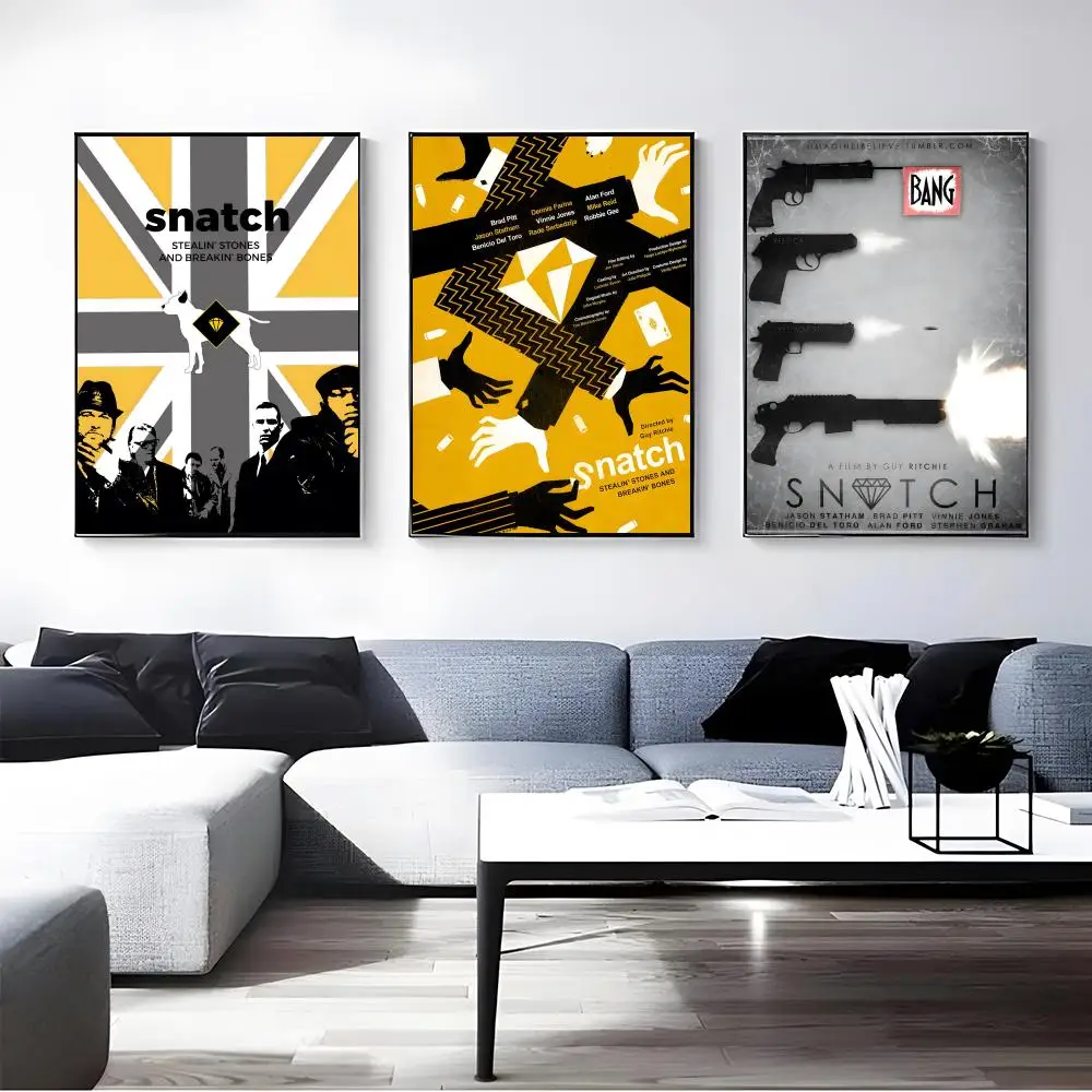 Movie Snatch Poster Self-adhesive Art Waterproof Paper Sticker Coffee House Bar Room Wall Decor