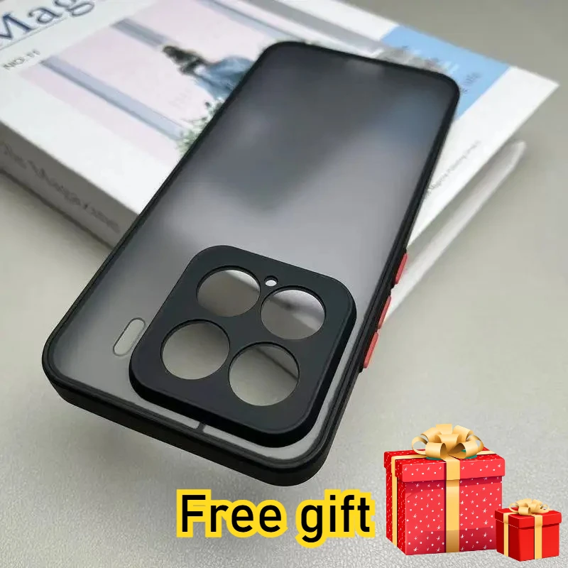 حافظة عصرية ذات ألوان متباينة ملمس جلدي لهاتف Xiaomi 17 15 14 T Pro حافظة واقية من الأكريليك الشفاف الناعم المقاوم للصدمات