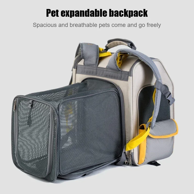 Dog Expandable Backpack Puppy Foldable Back Pack Expansion Large Capacity Outdoor Breathable Cat Portable Extended Carrier Bags