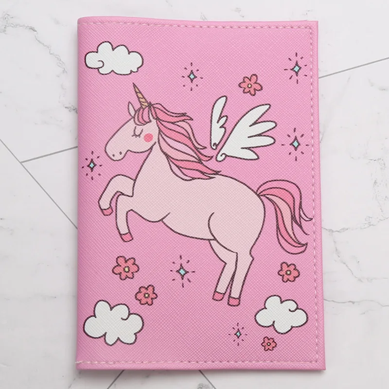 Fashion Cartoon Passport Holder for Children Kids PU Travel Wallet with Business ID Credit Card Slot Passport Cover Case Sleeve