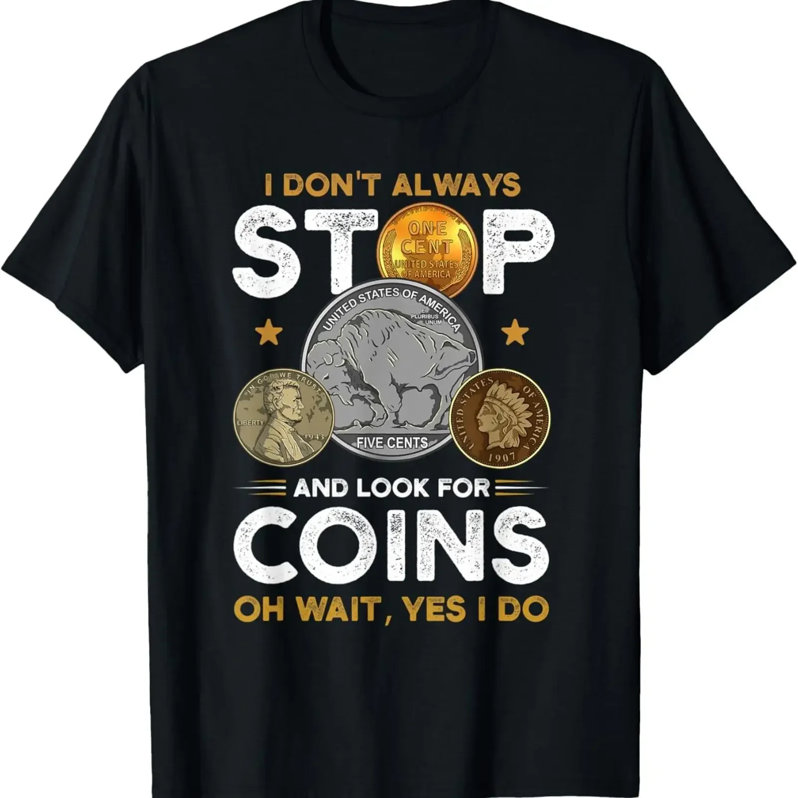 Coin Collecting Design Funny Numismatics Collector T Shirt vintage Washed Casual Comfortable graphic streetwear homme fashion