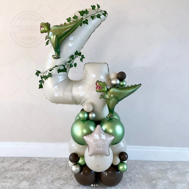 38Pcs Jungle Theme Dinosaur Party Balloon Arch Set for Boy Wild One 1-9st Birthday Party Decoration Baby Shower First Birthday