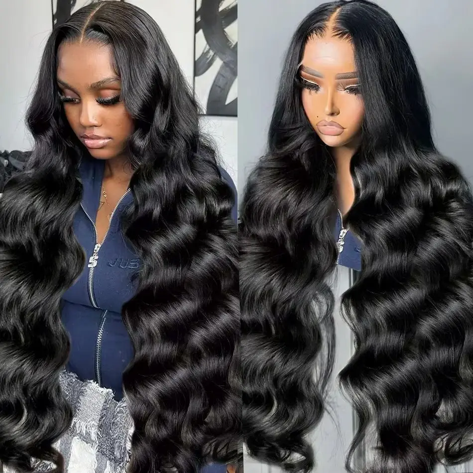 HD Transparent 13x4 13x6 360 Full Frontal Lace Natural Color Body Wave 5x5 Closure 200 Density Human Hair Wigs Pre plucked Wigs
