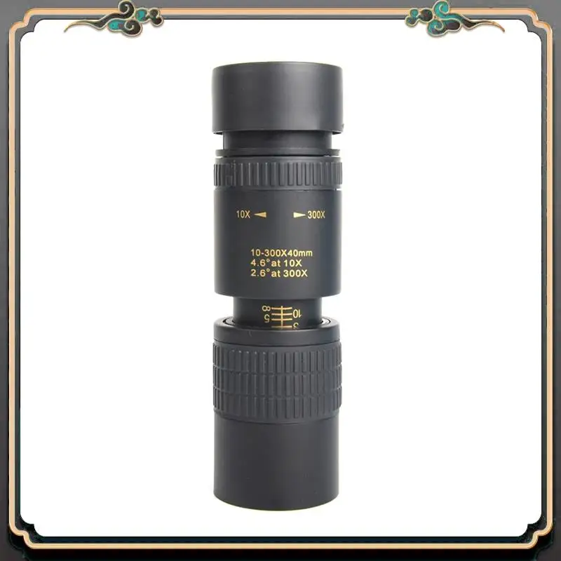 

10-300X40 Zoom Telescope Black HD 4K Portable Strong Binoculars Long Range Professional Monocular Prisms Forcamping
