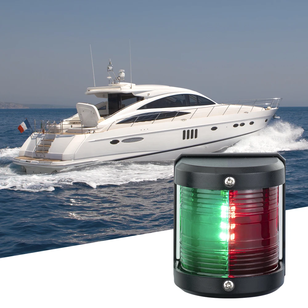 Marine Boat 12V LED RED GREEN Bicolor Bow Navigation Light 2 Nautical Miles