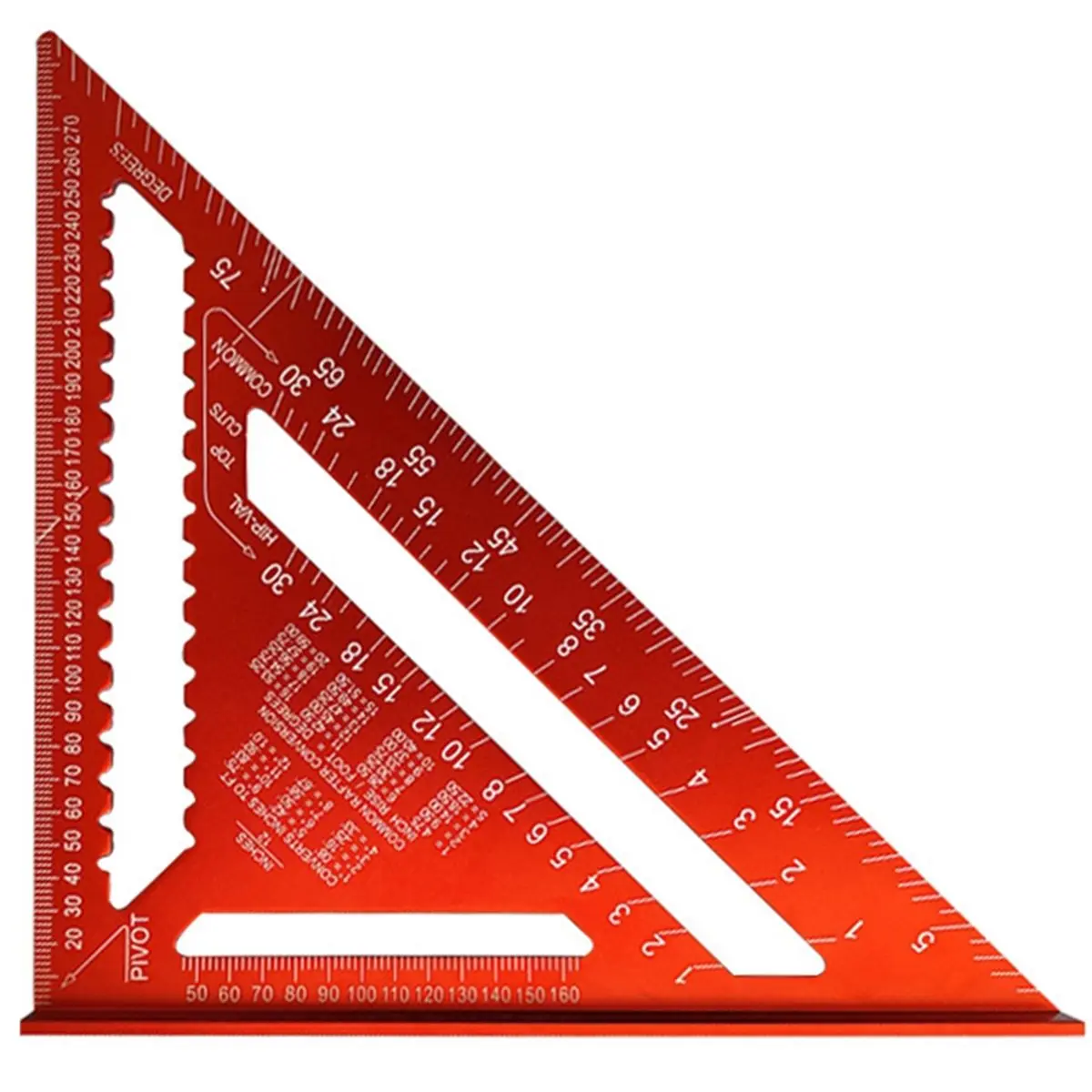DT35BG Carpenter Square 12 Inch Aluminum Rafter Square Carpenter for Woodworking, Sturdy Angle Drawing Measuring Ruler
