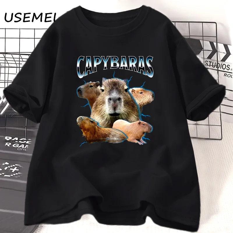 Capybara T-shirt Women Men Animal Graphic T Shirts Casual Cotton Short Sleeve O Neck Tshirt Womans Clothing Streetwear Aesthetic