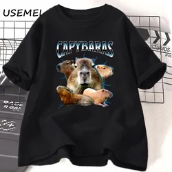 Capybara T-shirt Women Men Animal Graphic T Shirts Casual Cotton Short Sleeve O Neck Tshirt Womans Clothing Streetwear Aesthetic