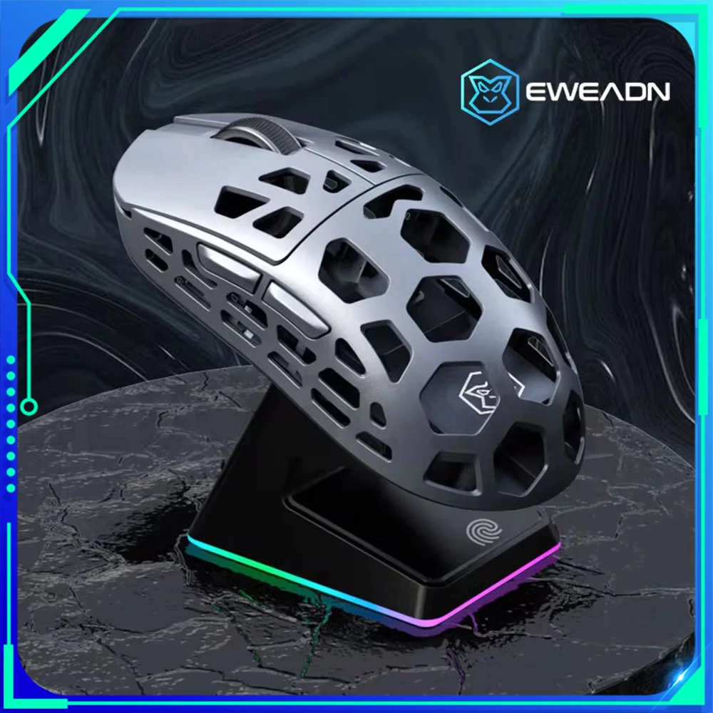 

EWEADN L1 Pro Mouse Tri Mode Wireless Mouse PAW3395 8K Low Latency Magnesium Alloy Lightweight Gaming Custom PC Gamer Accessory