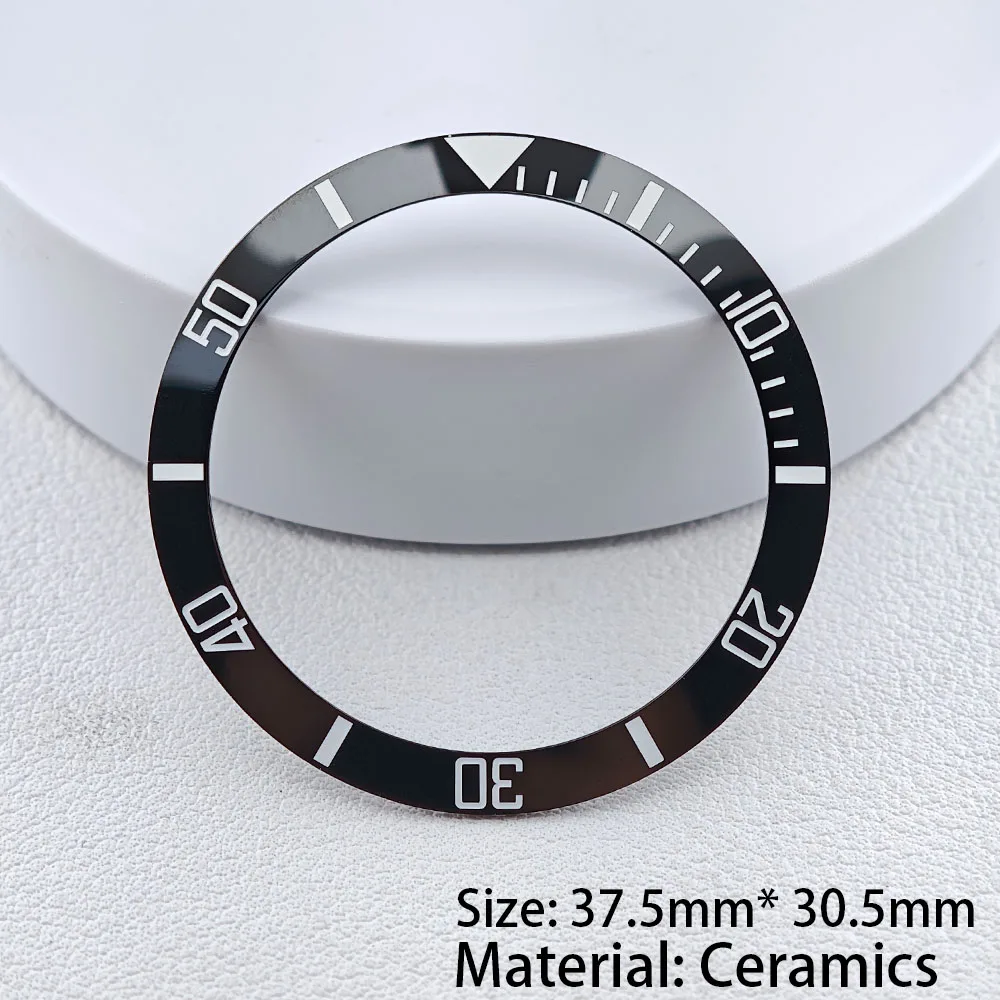 

37.5mm Ceramic/Aluminum Bezel Tilt Bezel Insert 37.5 * 30.5mm Watch Accessories Replacement Parts Case Watch Bezel