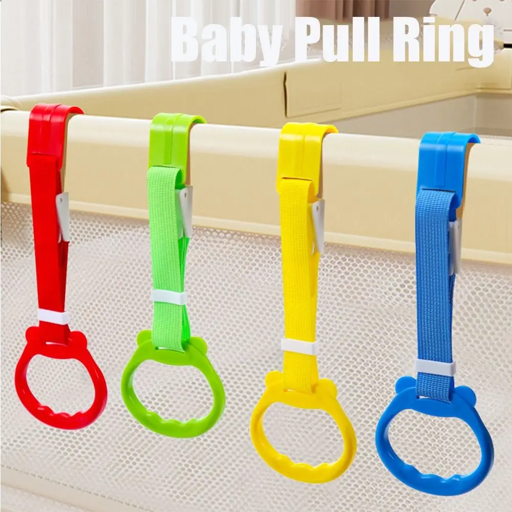 Mão do bebê Pull Ring, Brinquedo Stroller, Ganchos de plástico Berço, Monocromático Bed Acessórios, Cercadinho