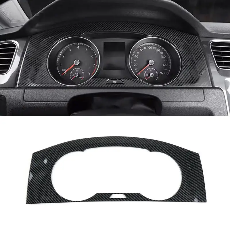 

For VW Golf 7 MK7 7.5 2014-2019 ABS Carbon Fiber Texture Car Styling Center Console Dashboard Speedometer Panel Cover Frame Trim