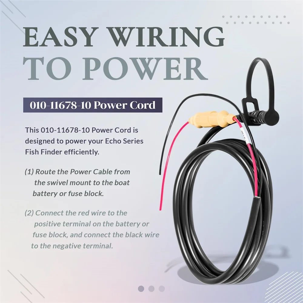 4-Pins Power Cord for Garmin 010-11678-10 Echo Series Fish Finder 6 ft.(1-4/5 m) Power Cable Replaces Echo 100,101,150,151,151dv