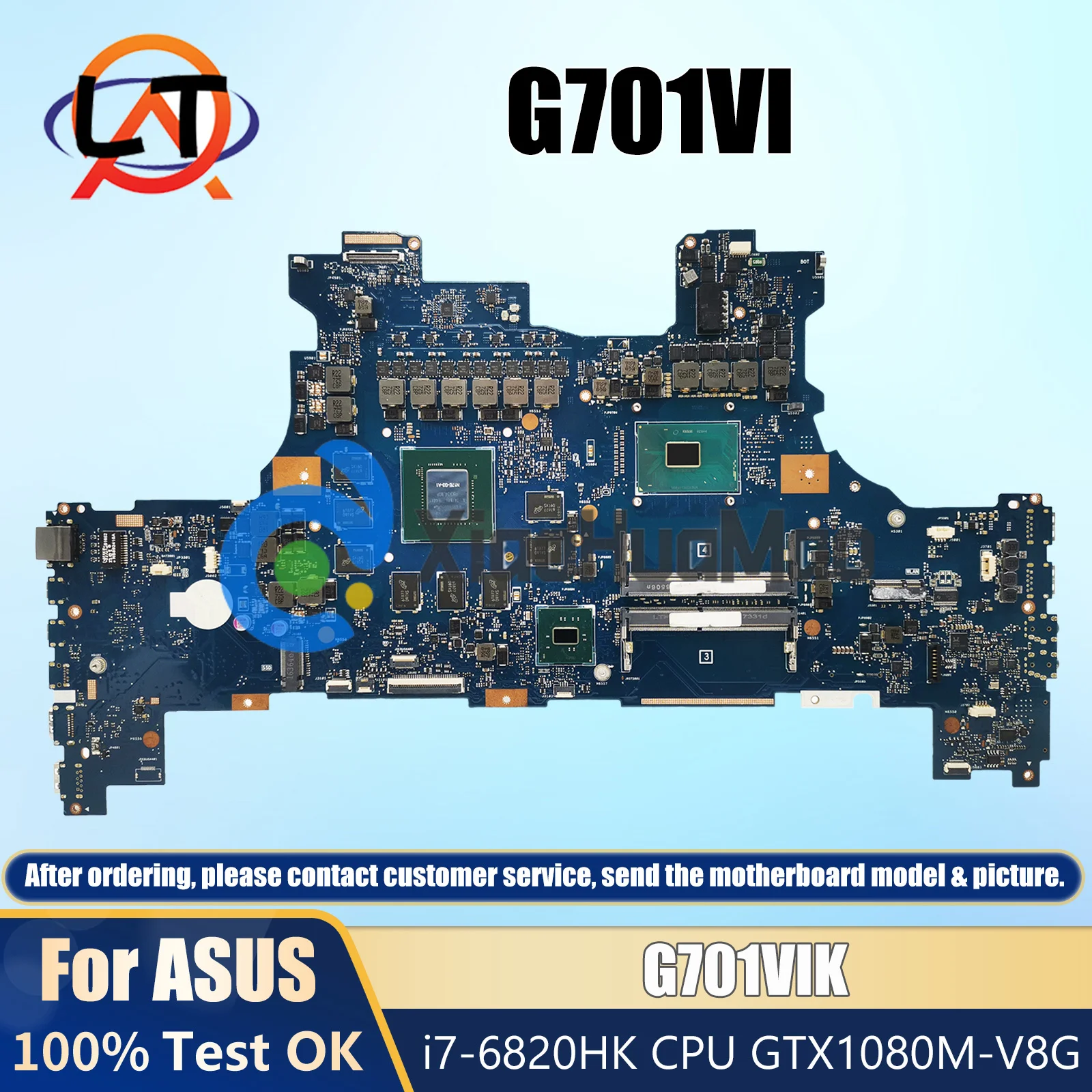 

G701V Notebook Mainboard For ASUS ROG G701VI G701VIK Laptop Motherboard I7-6820HK CPU GTX1080/V8G TEST OK DDR4