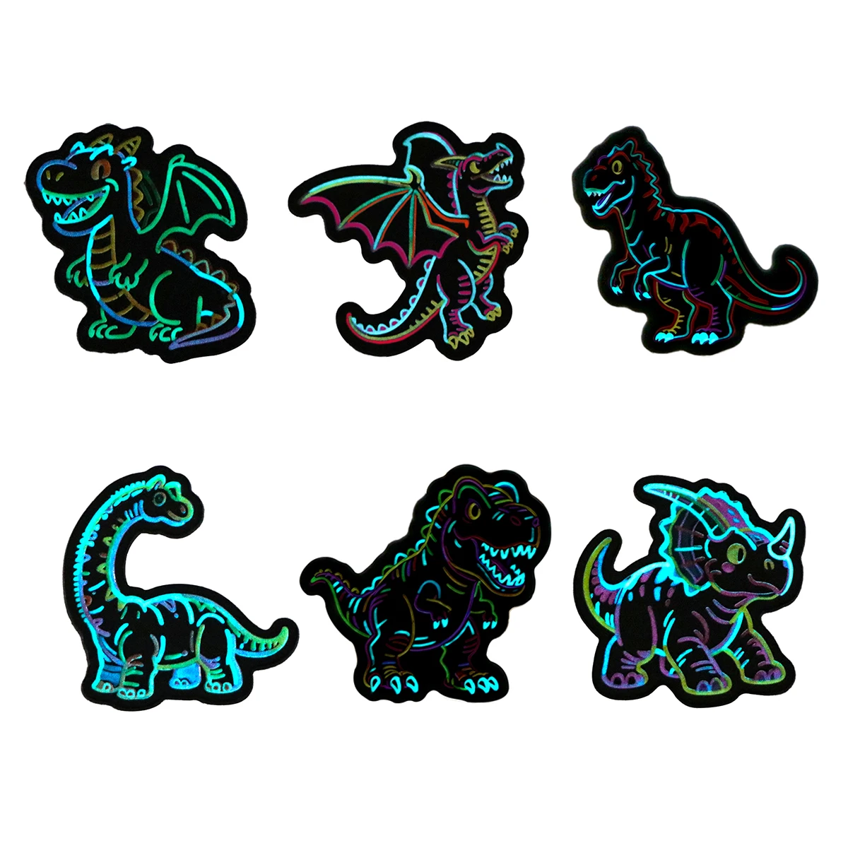 Neon Dinosaur Enamel Pins Cartoon Animal Brooches Badges for Backpacks Collection Gifts Cool Jewelry Cosplay Accessories - view 5