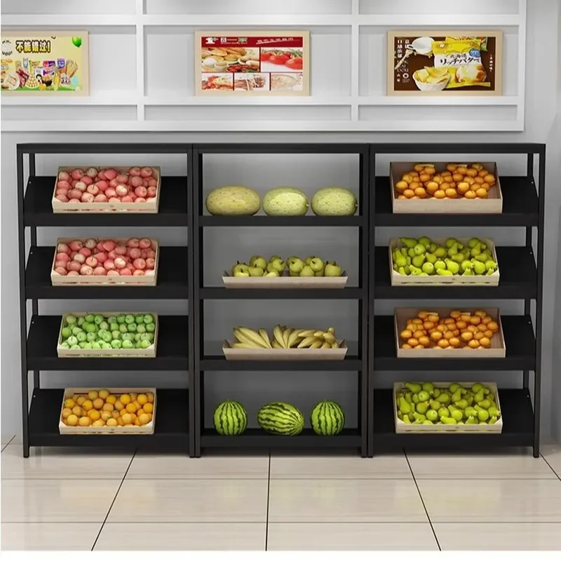 Supermarket Display Shelf Cosmetic Cabinet Beveled Product Showcase Fruit Wine Rack Shoe Storage Unit Retail Store Fixture