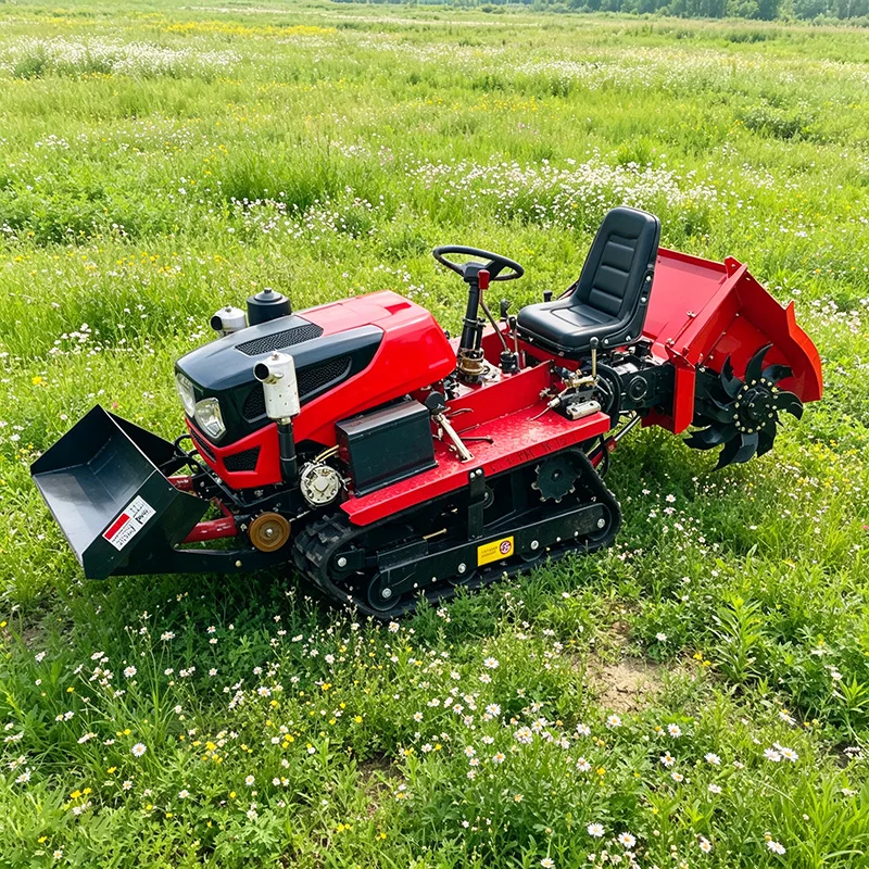 

Customized Reliable Quality Ride-On Plowing Machine, Crawler Rotary Tiller & Small Agricultural Micro Tiller