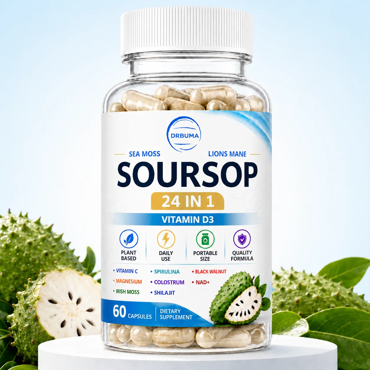 Soursop 24 in 1 Nutrient Capsules Daily Supplement