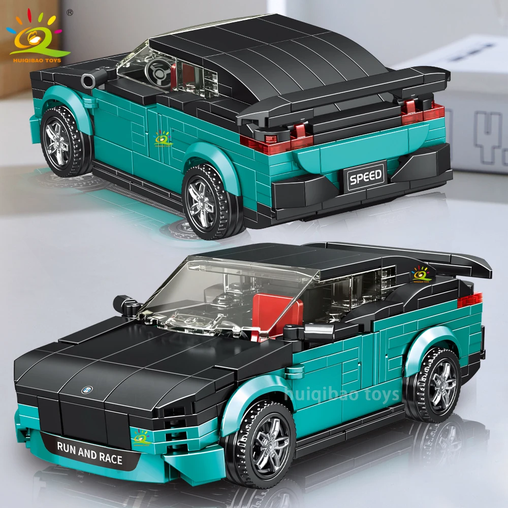 HUIQIBAO MOC Mechanisches Speed-Motorrad Baustein-Set Jungen DIY Auto Sammlerstück Erwachsenen-Modell Bausteine Lernspielzeug Geschenk