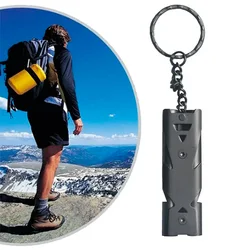 Emergency Whistling Double Tube Whistle Lifesaving Emergency SOS Keychain Whistle Keyring for Survival Outdoor Hiking Camping