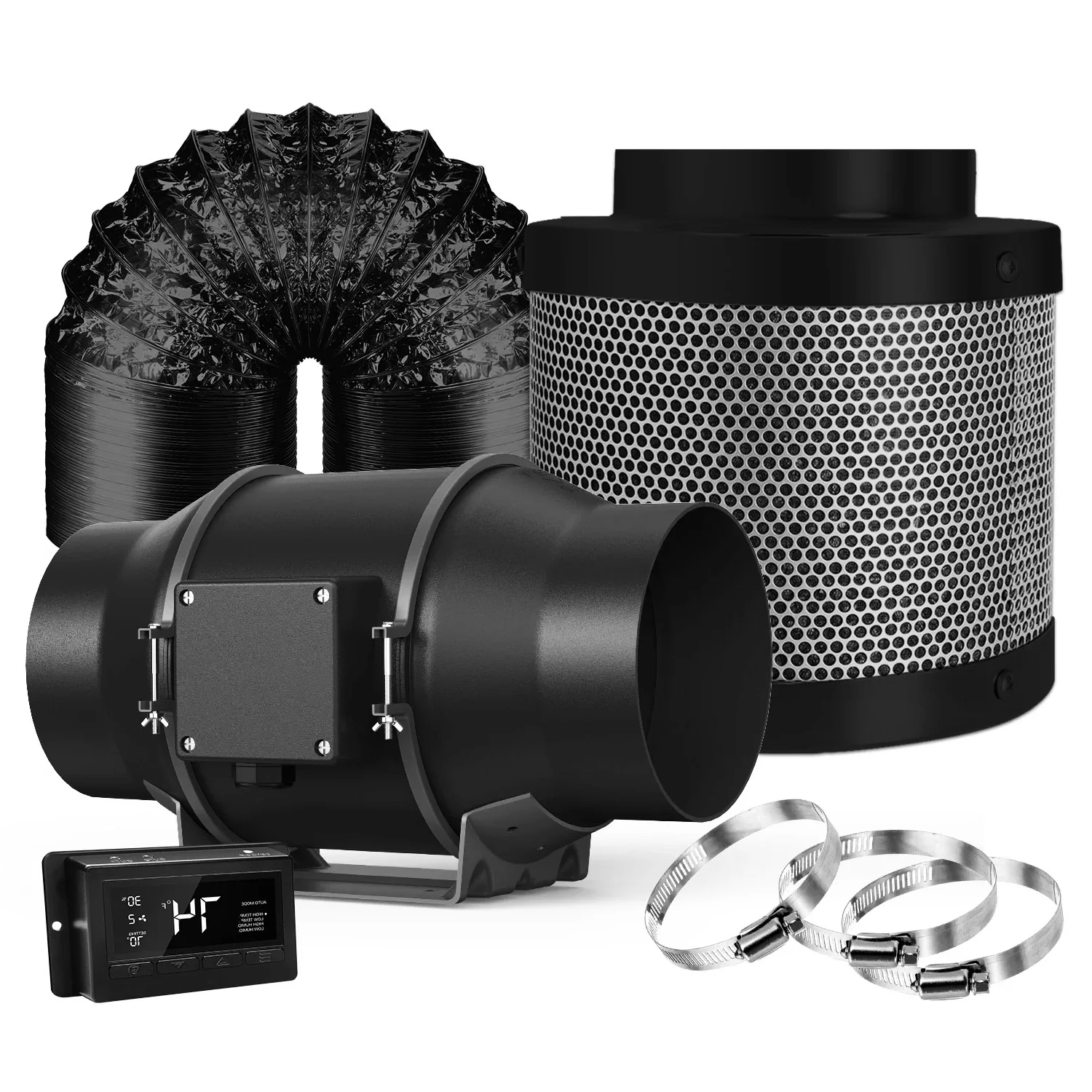 4 Inch Inline Duct Fan With Speed Controller 110/220V Ventilation For Grow Tent Customizable Motor