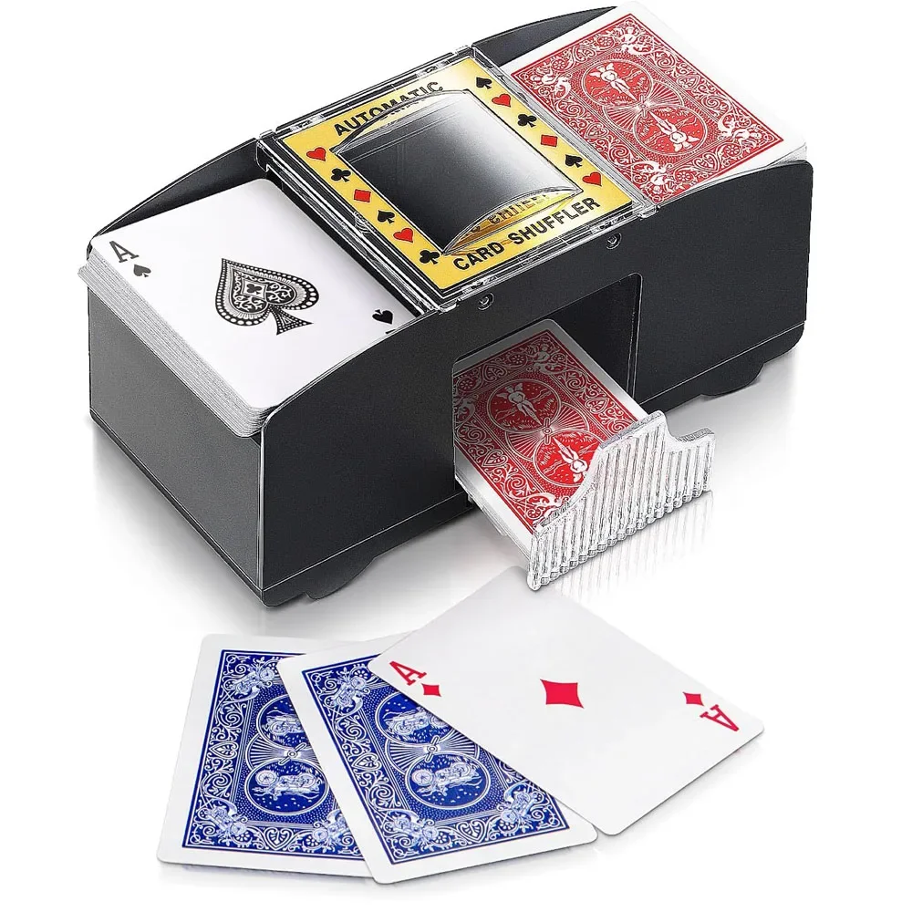 

2024 Hot Design Automatic Poker Card Shuffler Playing Casino Robot Shuffling Machine Poker Accessory For Family Board Game