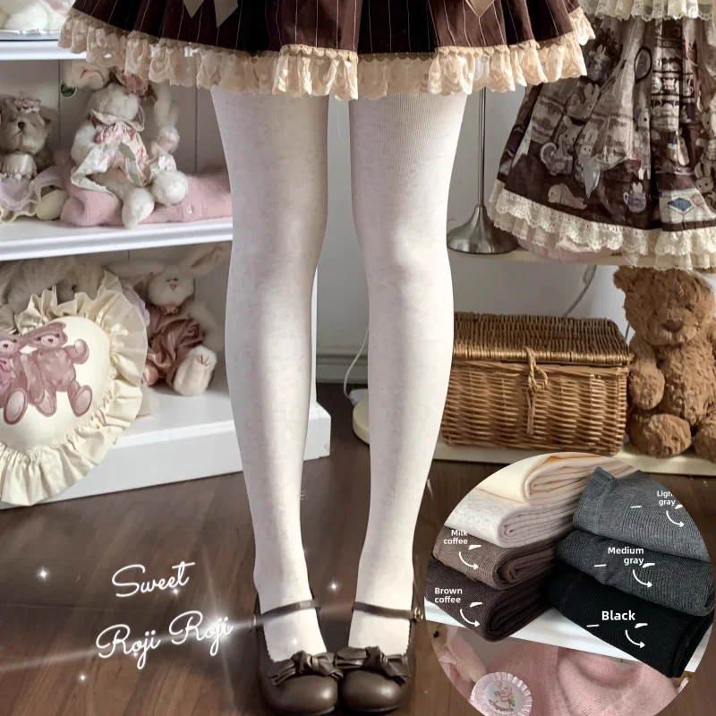 

Новые японские носки в стиле Лолиты, женские осенние и зимние утолщенные колготки с хлопковой подкладкой JK, милые утепленные колготки для похудения