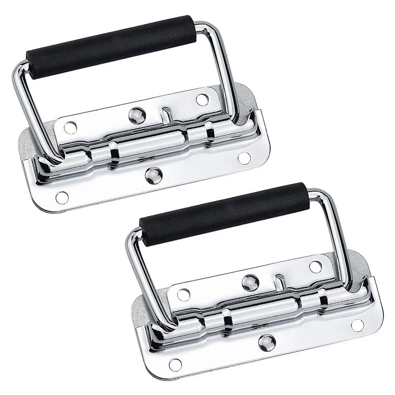 

2Pcs 304 Stainless Steel Spring Handle Prop Box Tool Aluminum Box Handle Activity Handle Folding Industrial Handle