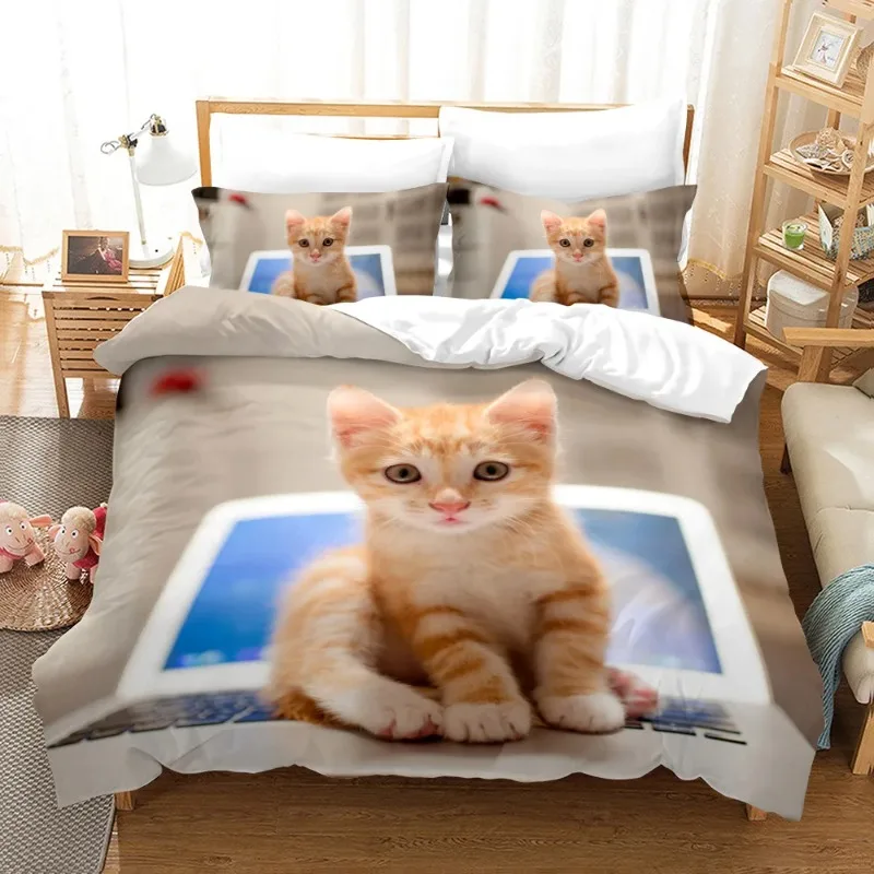 

200x200 Housse De Couette Cat Lovers Bedding Sets Cover Winter Bedroom Duvet Cover Pillowcases Kid,twin Pet Cats Bedding 150x200