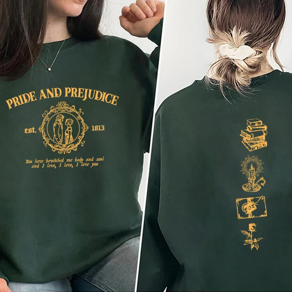 الجمالية جين أوستن البلوز فخر وتحامل يقتبس البلوز الروايات الرومانسية هدية قمصان كتاب عاشق ملابس الشارع الشهير غير رسمية #5