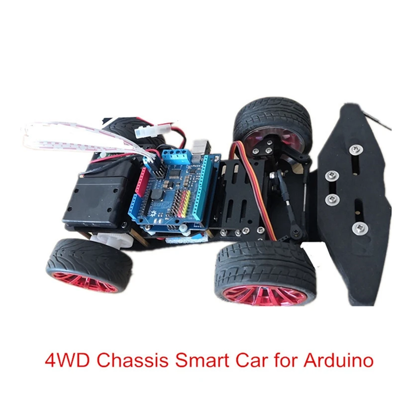 4 ruote fai da te servo robot auto 4WD telaio parti di automobili intelligenti per piattaforma auto Arduino con kit cuscinetto servo in metallo controllo ingranaggi