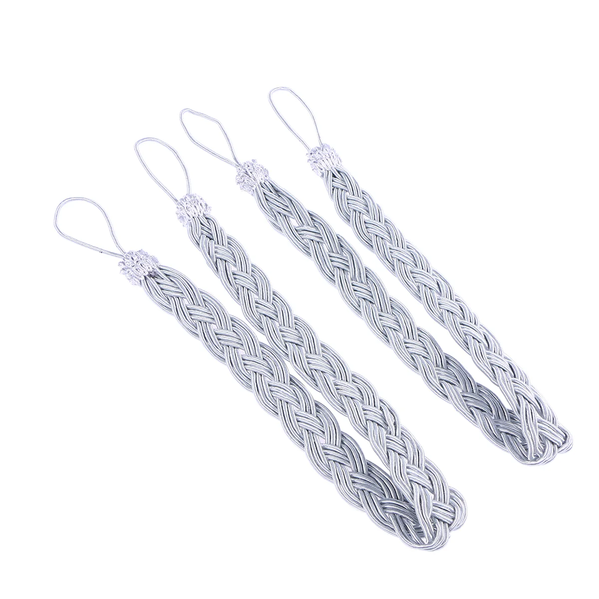 2 Pcs Hand Tie Curtain Clips Holdback Hooks Lace up Knitted Cord Tiebacks Rope Window Buckle Drapes