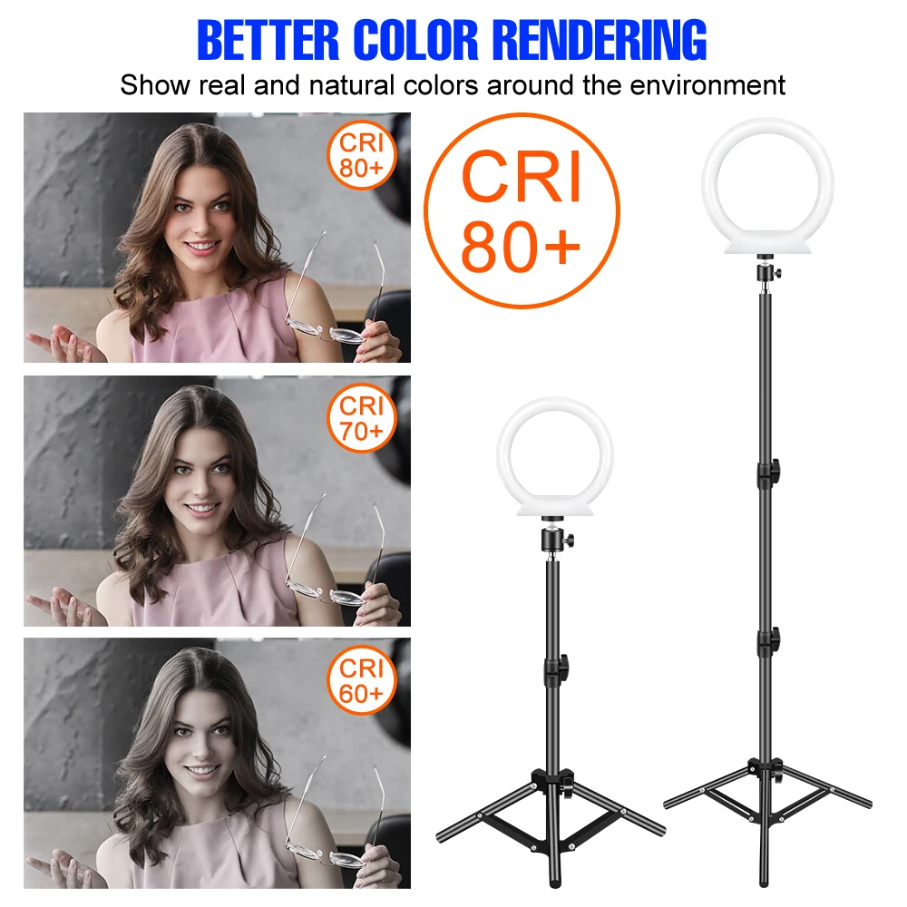 26CM LED Ring Light USB Fill Lamp Beauty Light Selfie Ringlight With Tripod Dimmable Photography Lighting For Makeup Video Make
