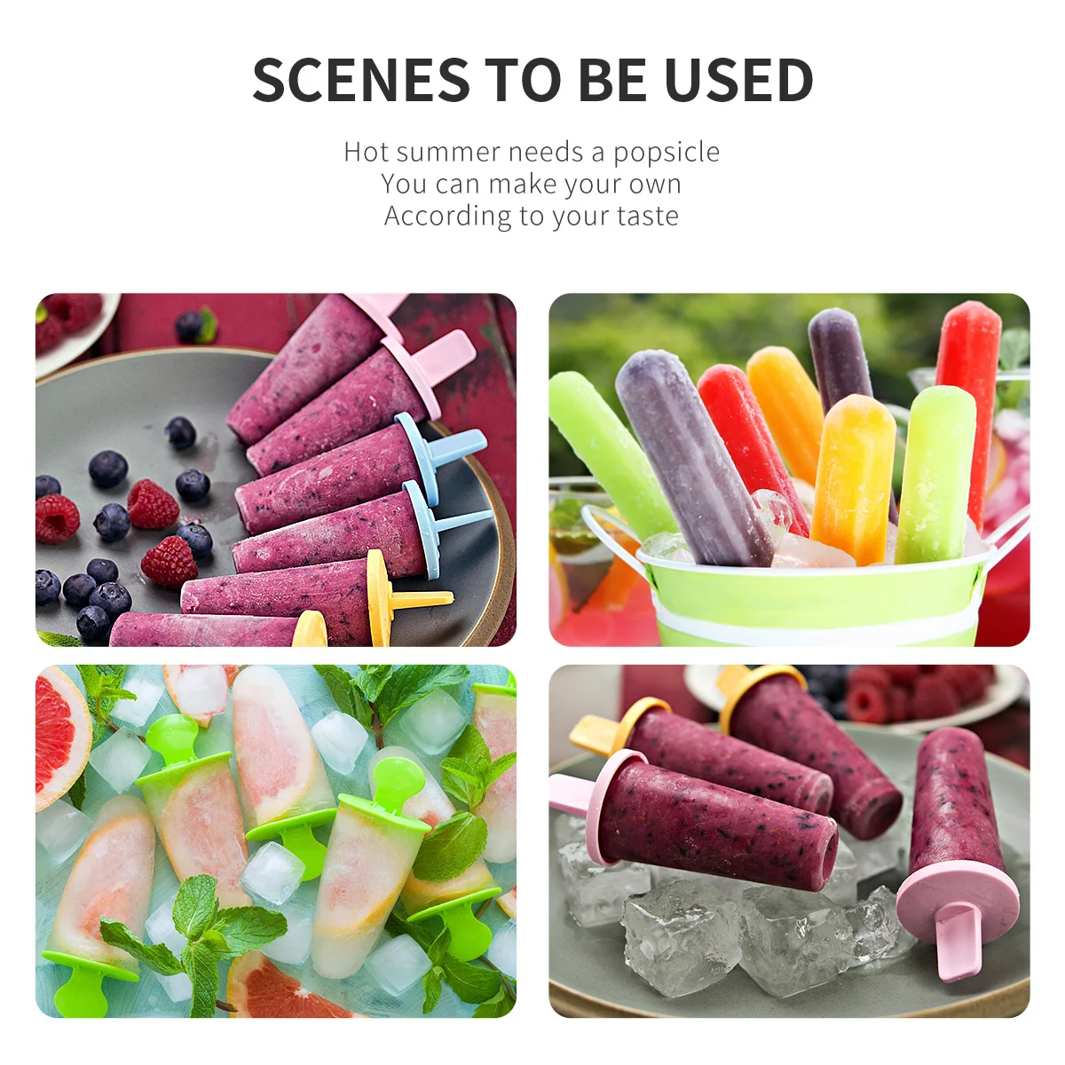 

2pcs 6-Grid DIY Ice Cream Mold Silicone Ice Mold Creative Ice Maker Ice Cream Making Tool for Kids Boys Girls (Mixed Color)