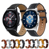 22mm Leather Bracelet For Honor Watch GS 3/GS Pro Smartwatch Sport Strap For Honor Watch 5/4 Pro/Magic 2 46mm/Huawei GT 2 Band