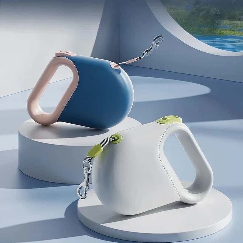 

5M Retractable Dog Leash with One-Click Brake, Reflective Rope & 200LBS Strength for Small/Medium