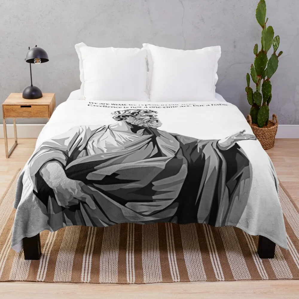 The philosopher Aristotle Throw Blanket Single for winter Softest Soft Blankets