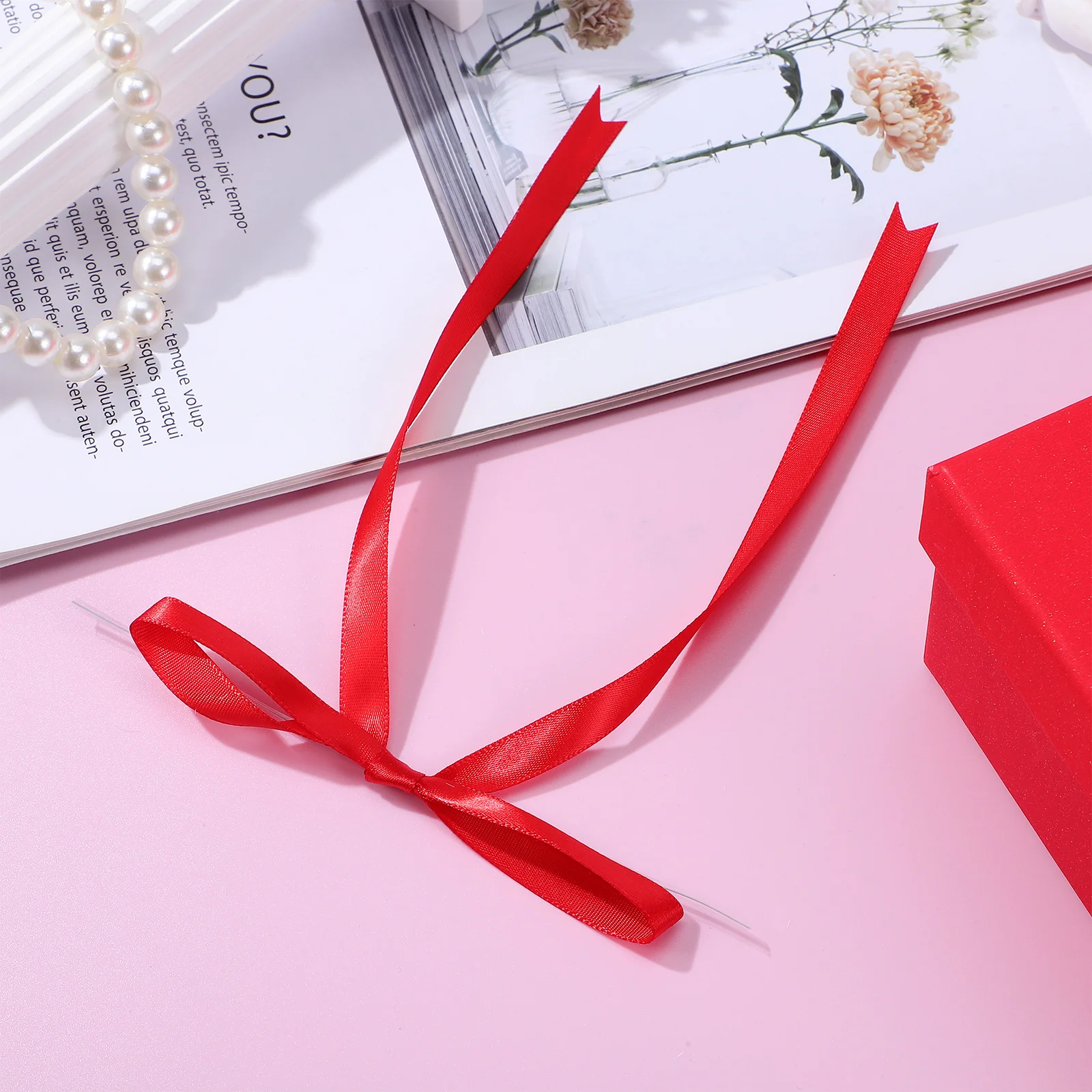 

24Pcs Decorative Bow Twist Ties Satin Ribbons for Treat Bags Favor Packaging Wedding Holiday Snack Small Bows for Crafts