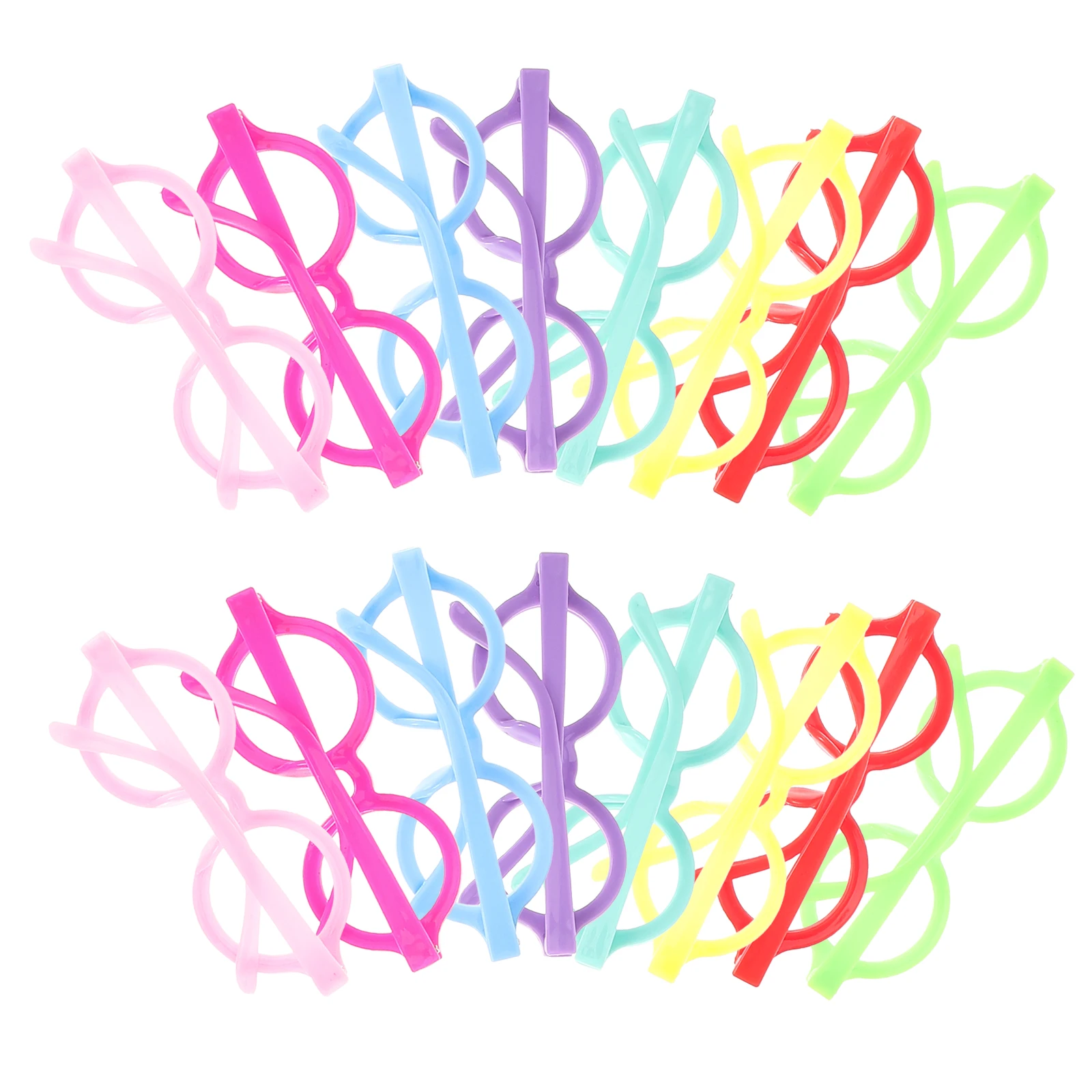 

24 Pcs Kids Glasses Frame No Lens Fashion Dress up Plastic Eyewear Frames for Halloween Party Wizard Costume Accessories