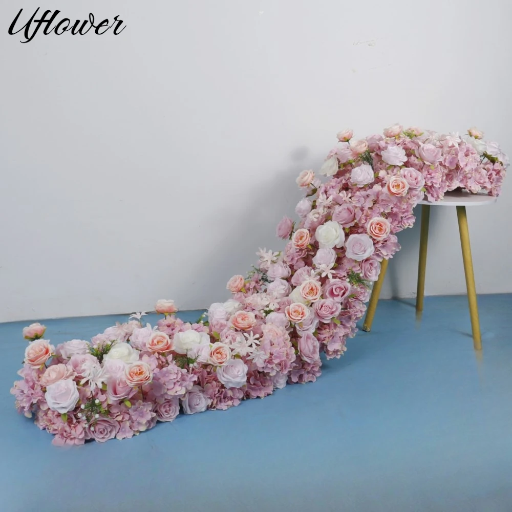 

Uflower 3D Роскошная розовая роза Гортензия Цветочный ряд Свадебный фон Декор Арка Декор Пол Цветочный стол Центральный реквизит для мероприятий
