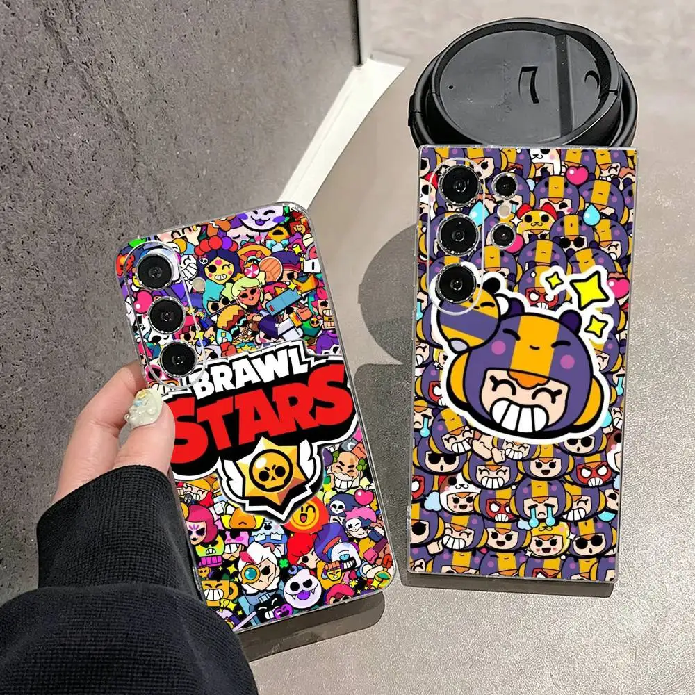 B-Brawl Stars  Phone Case For Samsung S25,S24,S21,S22,S23,S30,Ultra,S20,Plus,Fe,Note,10,9,5G Transparent Cover